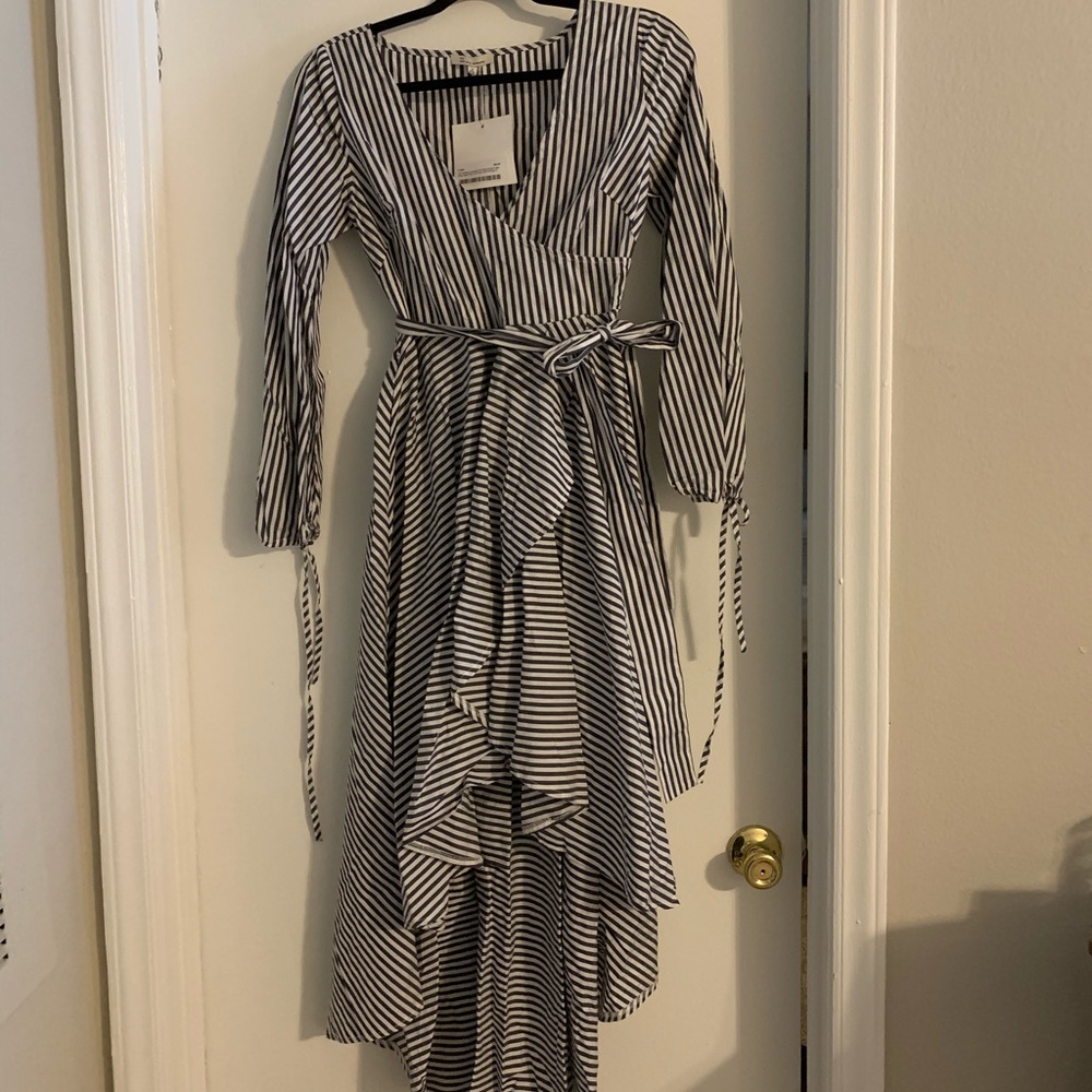 High-low wrap dress